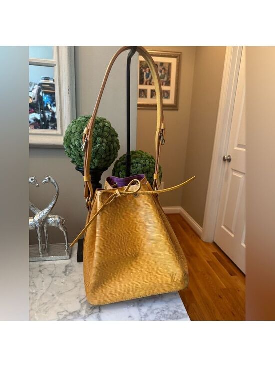 Louis Vuitton Handbags - Louis Vuitton - Authentic - Yellow Epi Petite Noe w/purple interior - EUC AR0934